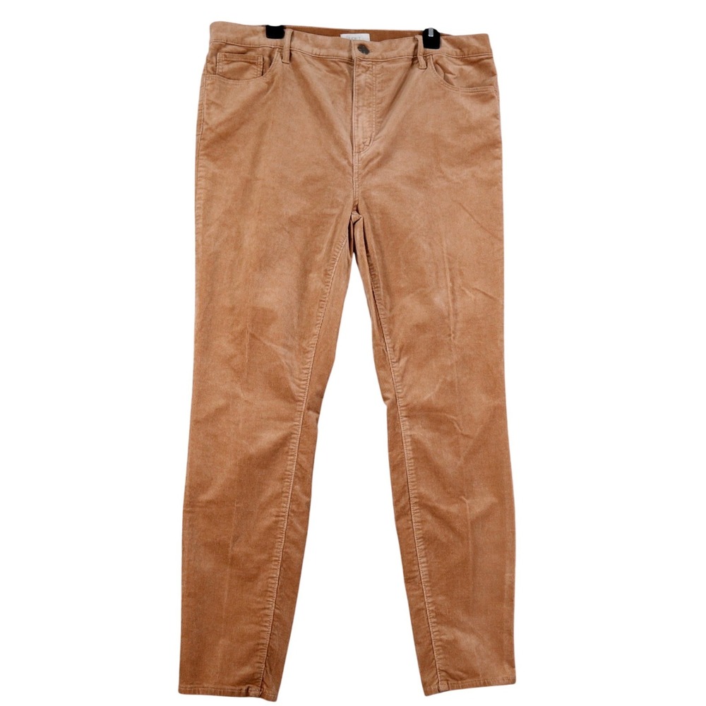 Loft Corduroy High Rise Skinny Pants Womens 16 Camel Tan Casual Wear